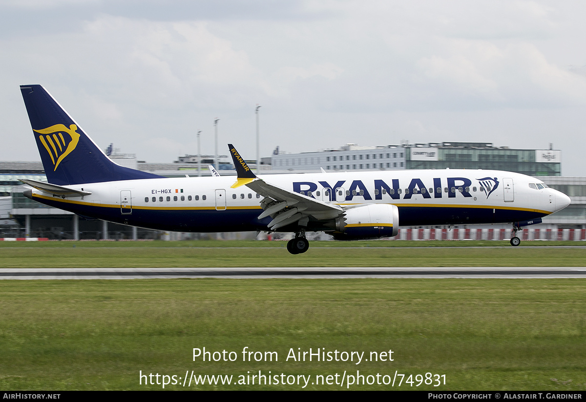 Aircraft Photo of EI-HGX | Boeing 737-8200 Max 200 | Ryanair | AirHistory.net #749831