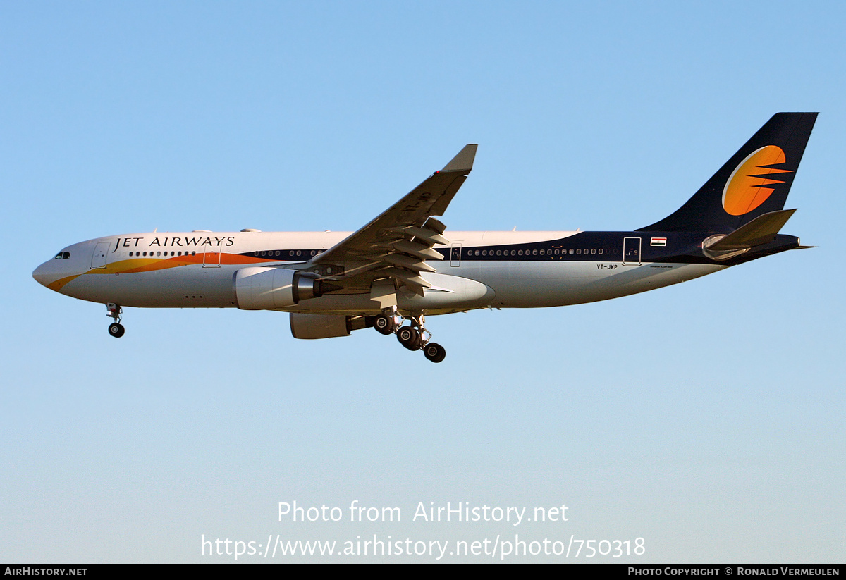 Aircraft Photo of VT-JWP | Airbus A330-202 | Jet Airways | AirHistory.net #750318