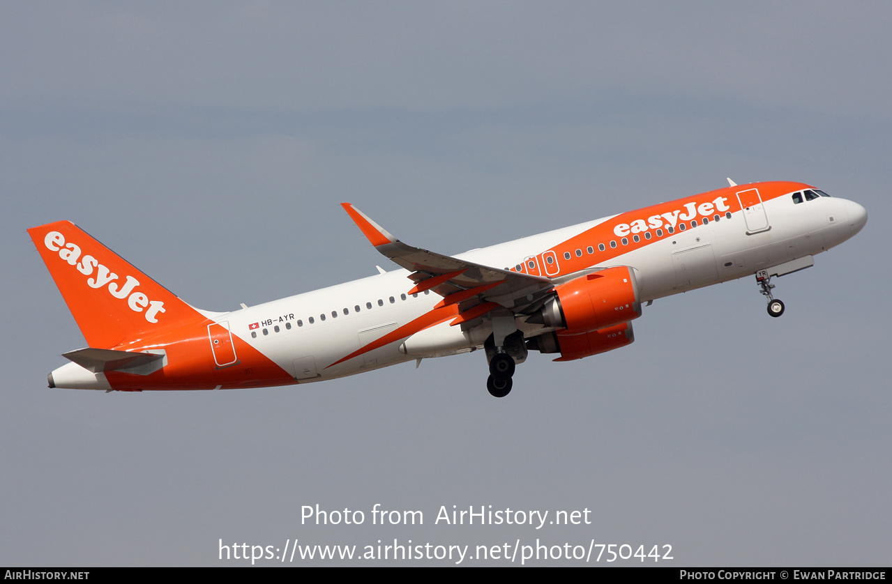 Aircraft Photo of HB-AYR | Airbus A320-251N | EasyJet | AirHistory.net #750442