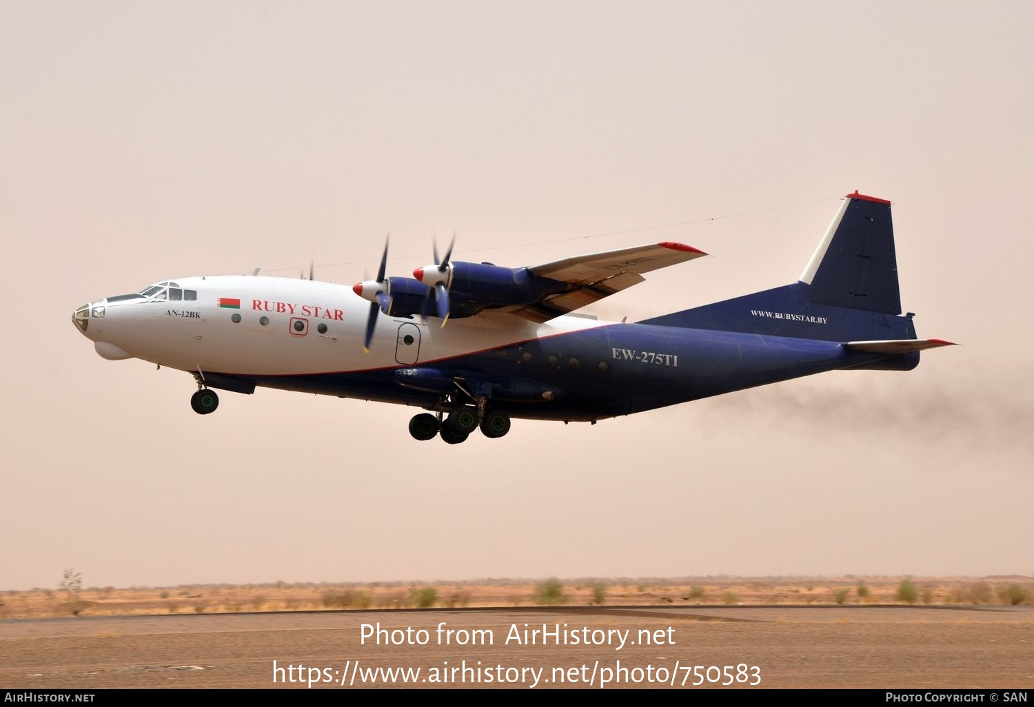 Aircraft Photo of EW-275TI | Antonov An-12BK | Ruby Star Airways | AirHistory.net #750583