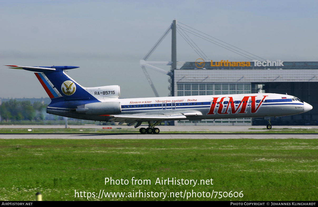 Aircraft Photo of RA-85715 | Tupolev Tu-154M | KMV - Kavkazskie Mineralnye Vody | AirHistory.net #750606