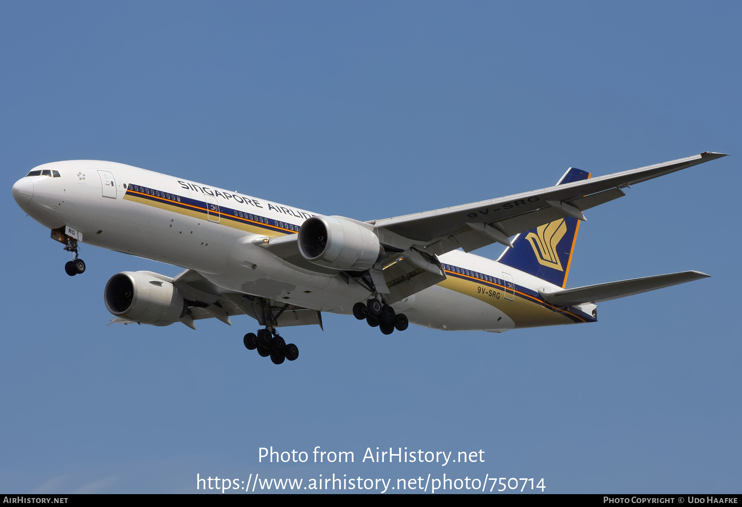 Aircraft Photo of 9V-SRG | Boeing 777-212/ER | Singapore Airlines | AirHistory.net #750714