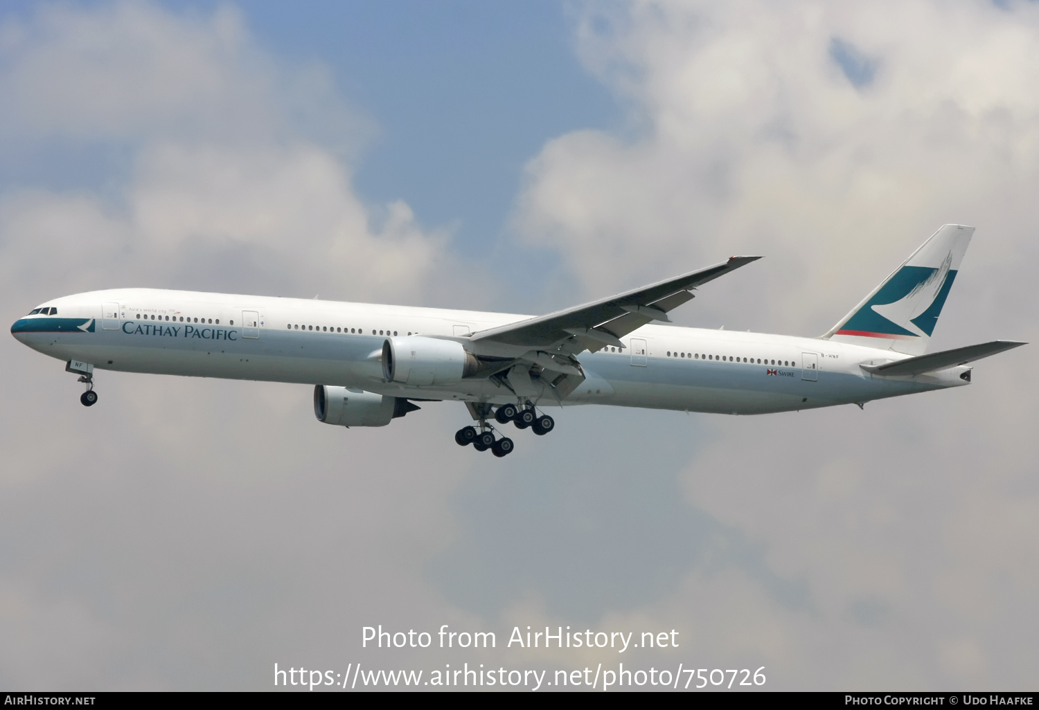 Aircraft Photo of B-HNF | Boeing 777-367 | Cathay Pacific Airways | AirHistory.net #750726