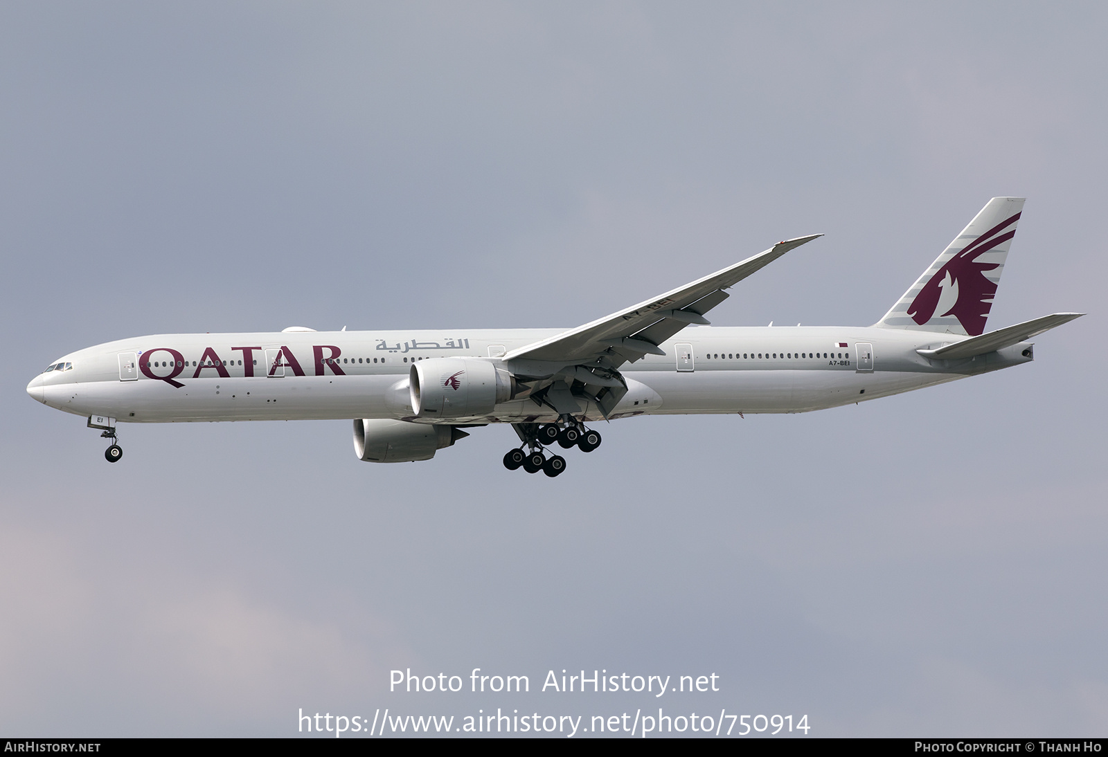 Aircraft Photo of A7-BEI | Boeing 777-3DZ/ER | Qatar Airways | AirHistory.net #750914