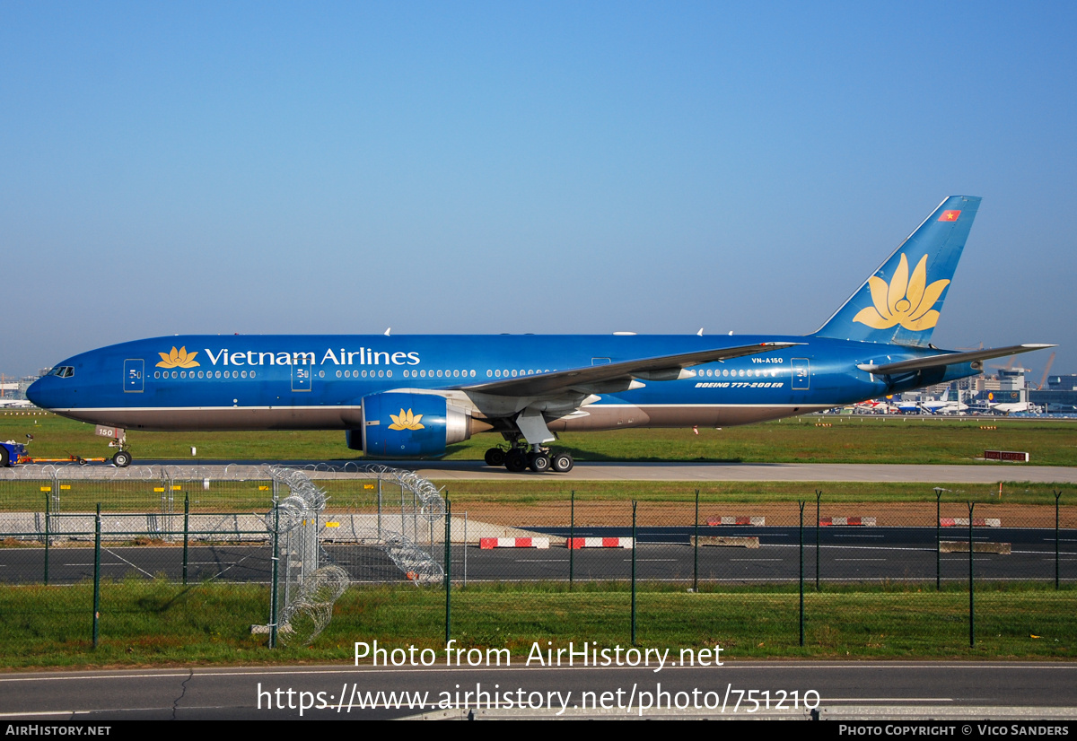 Aircraft Photo of VN-A150 | Boeing 777-2Q8/ER | Vietnam Airlines | AirHistory.net #751210