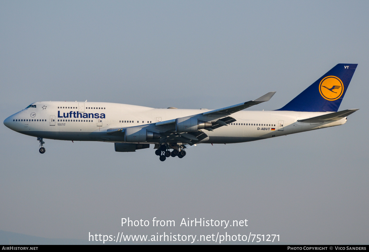 Aircraft Photo of D-ABVT | Boeing 747-430 | Lufthansa | AirHistory.net #751271