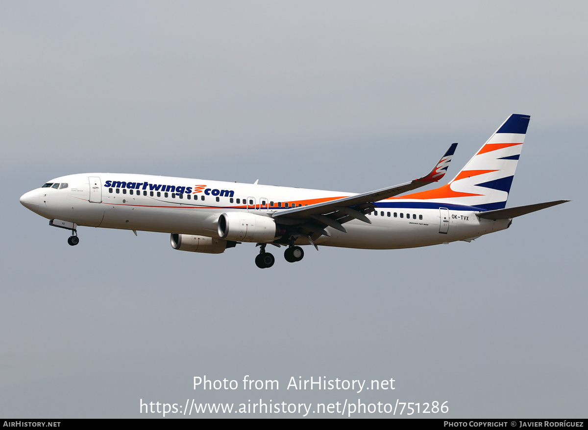 Aircraft Photo of OK-TVX | Boeing 737-8Z9 | Smartwings | AirHistory.net #751286