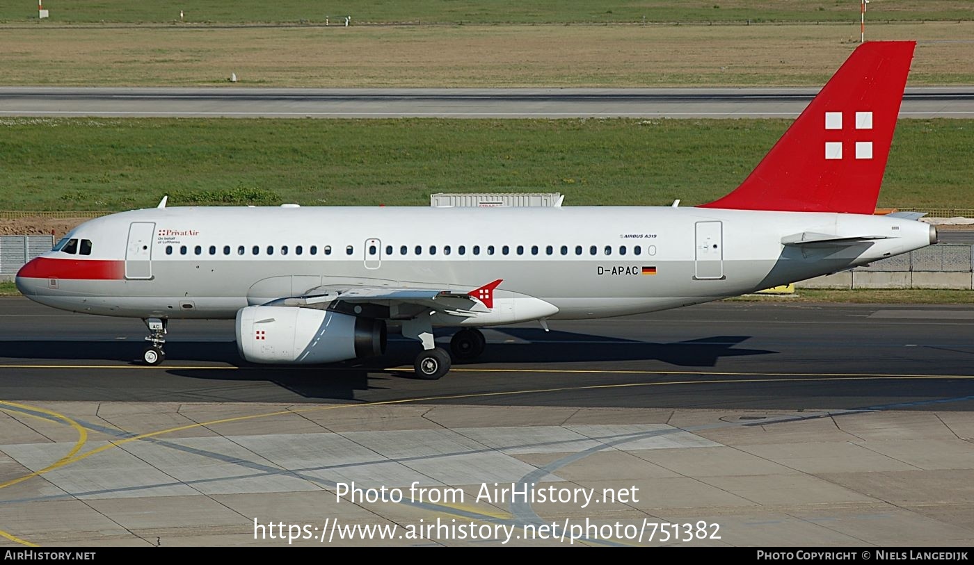 Aircraft Photo of D-APAC | Airbus A319-132LR | PrivatAir | AirHistory.net #751382