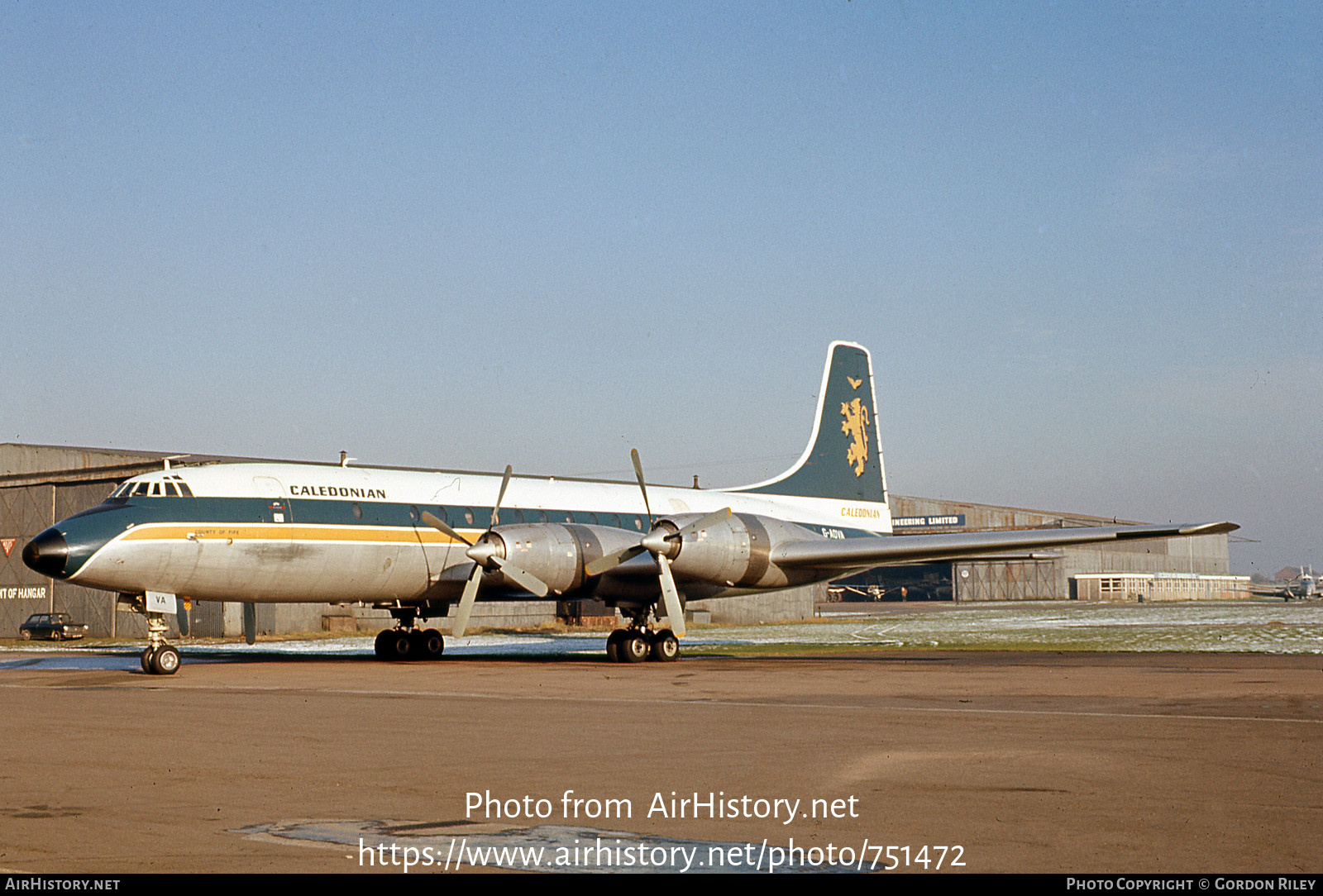 Aircraft Photo of G-AOVA | Bristol 175 Britannia 319 | Caledonian Airways | AirHistory.net #751472