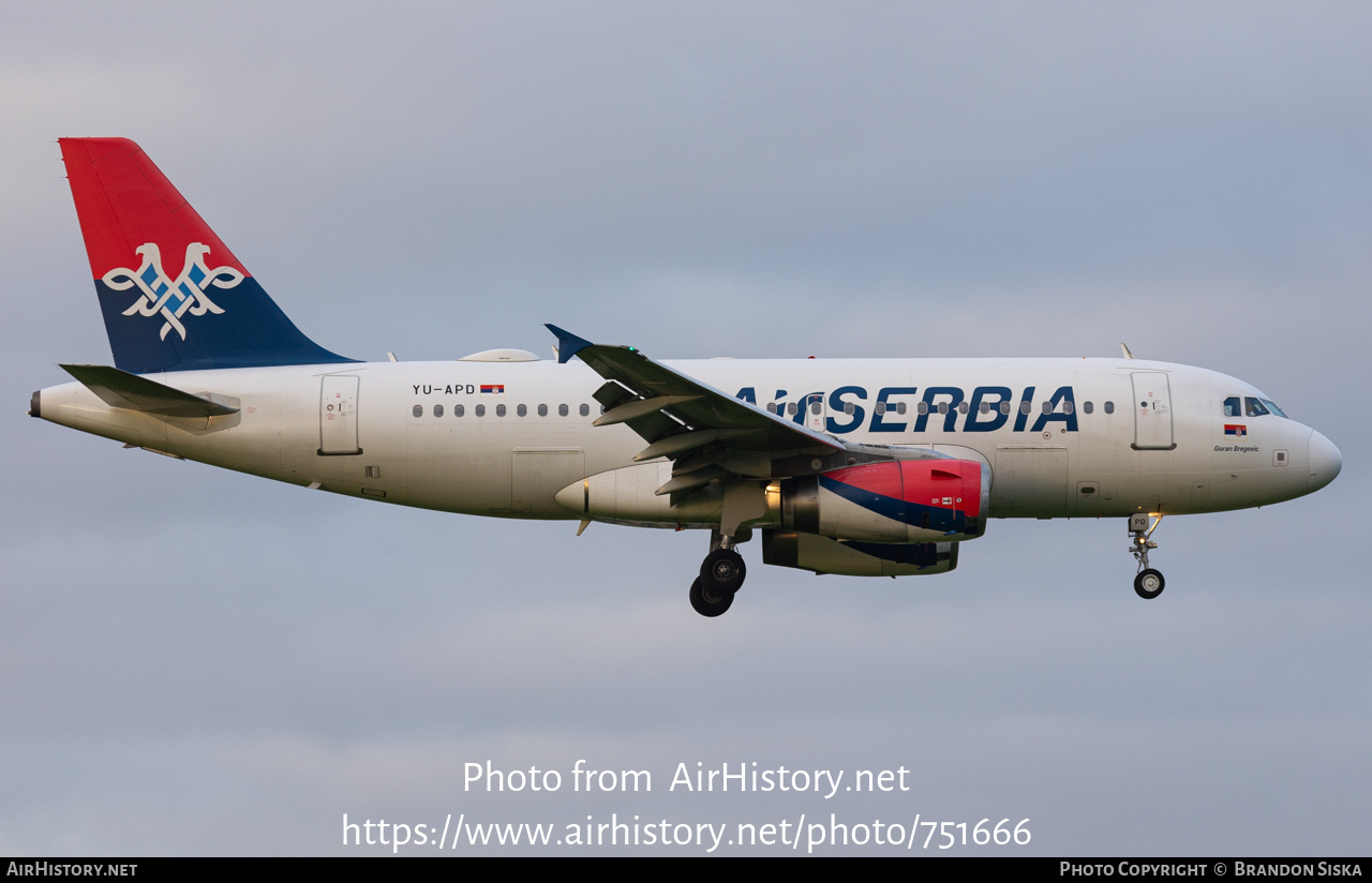 Aircraft Photo of YU-APD | Airbus A319-132 | Air Serbia | AirHistory.net #751666