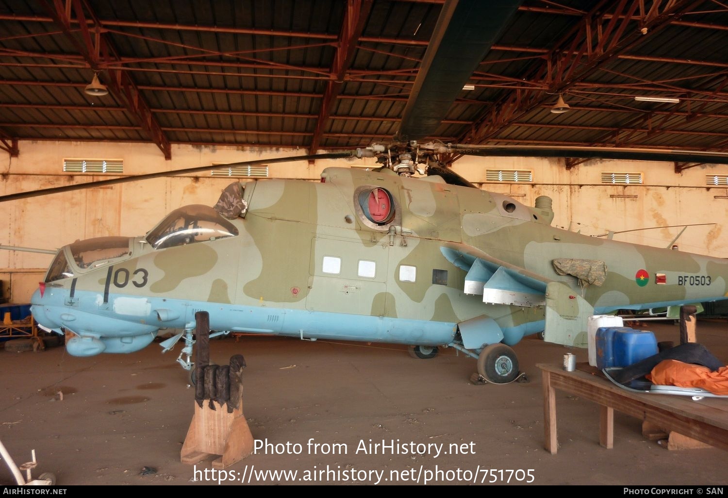 Aircraft Photo of BF0503 | Mil Mi-24V | Burkina Faso - Air Force | AirHistory.net #751705