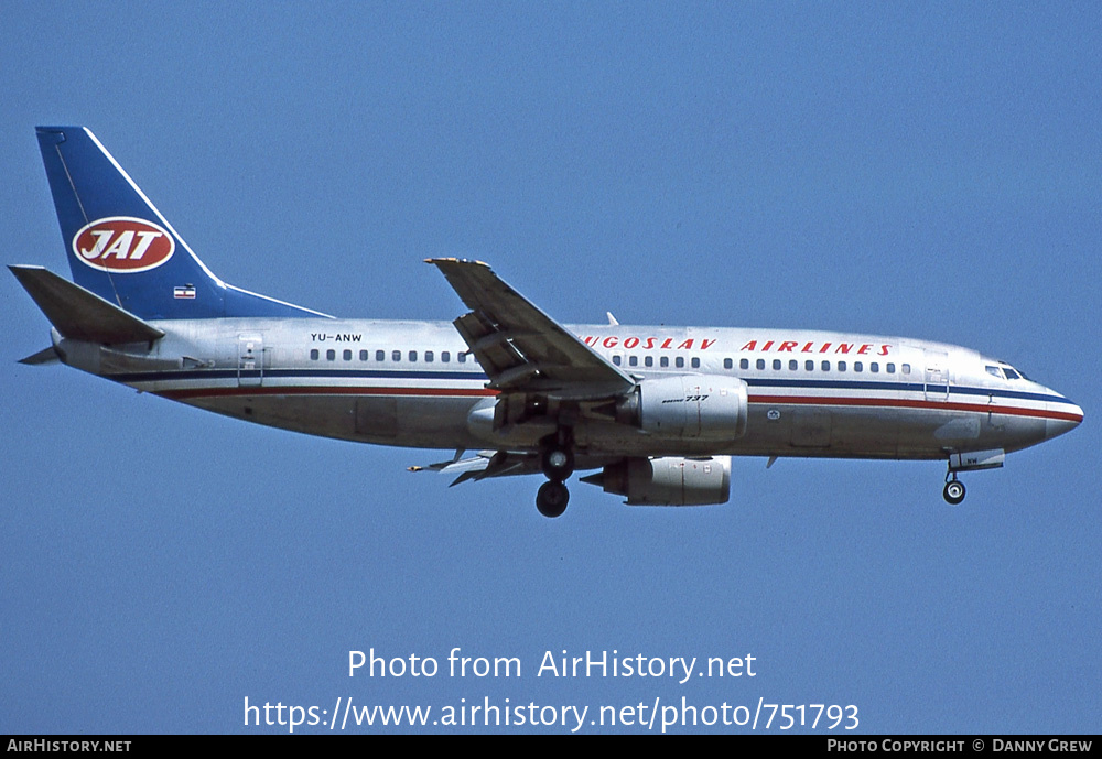 Aircraft Photo of YU-ANW | Boeing 737-3H9 | JAT Yugoslav Airlines - Jugoslovenski Aerotransport | AirHistory.net #751793