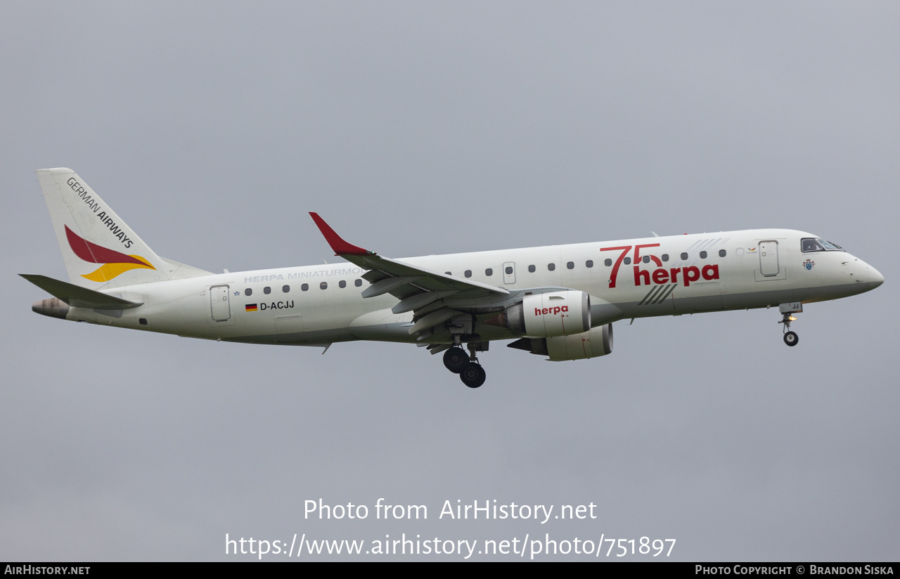 Aircraft Photo of D-ACJJ | Embraer 190LR (ERJ-190-100LR) | German Airways | AirHistory.net #751897