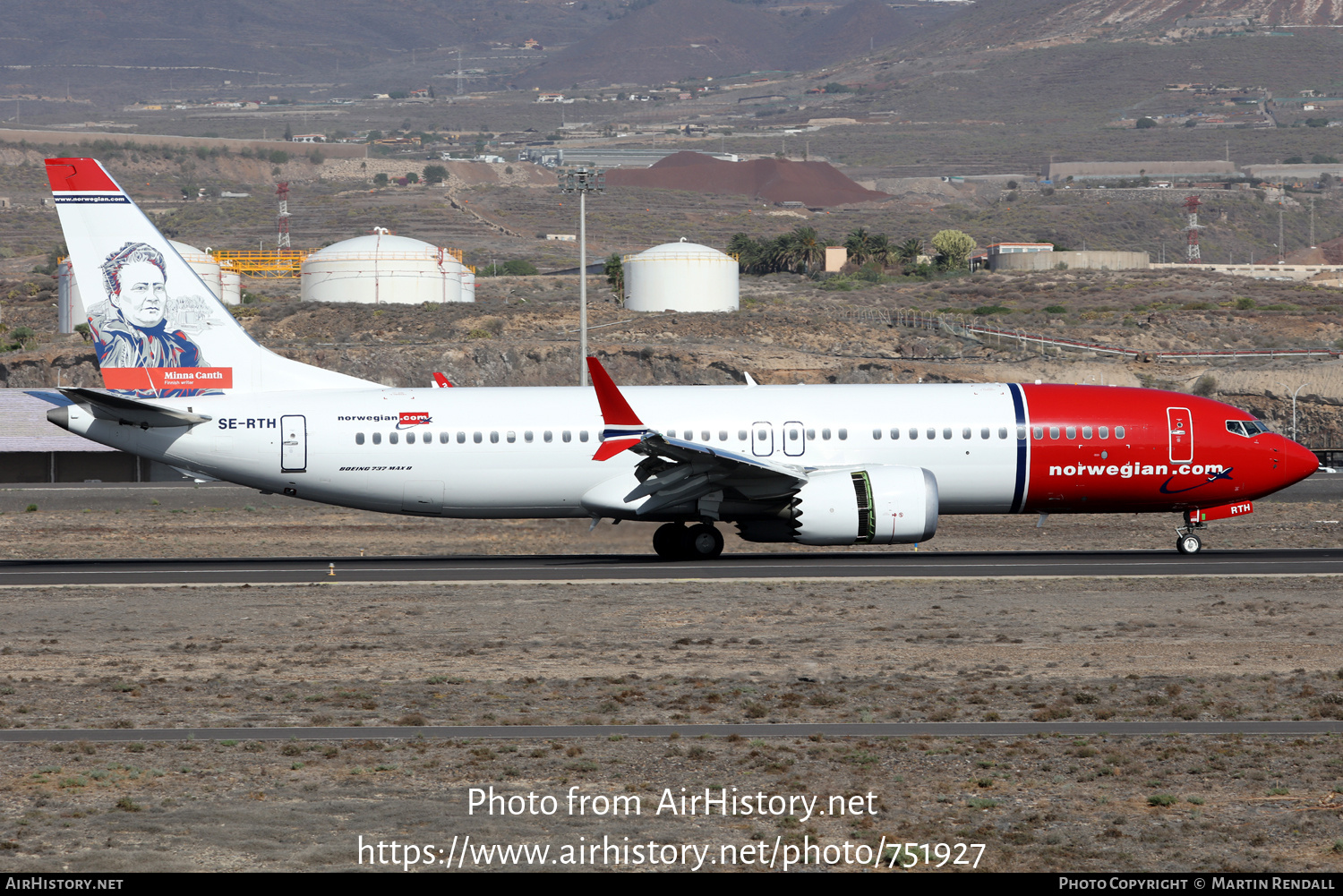 Aircraft Photo of SE-RTH | Boeing 737-8 Max 8 | Norwegian | AirHistory.net #751927