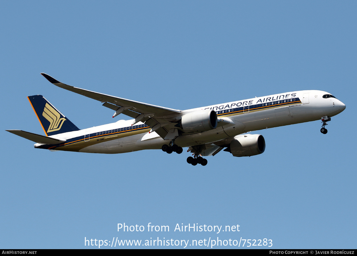 Aircraft Photo of 9V-SMQ | Airbus A350-941 | Singapore Airlines | AirHistory.net #752283