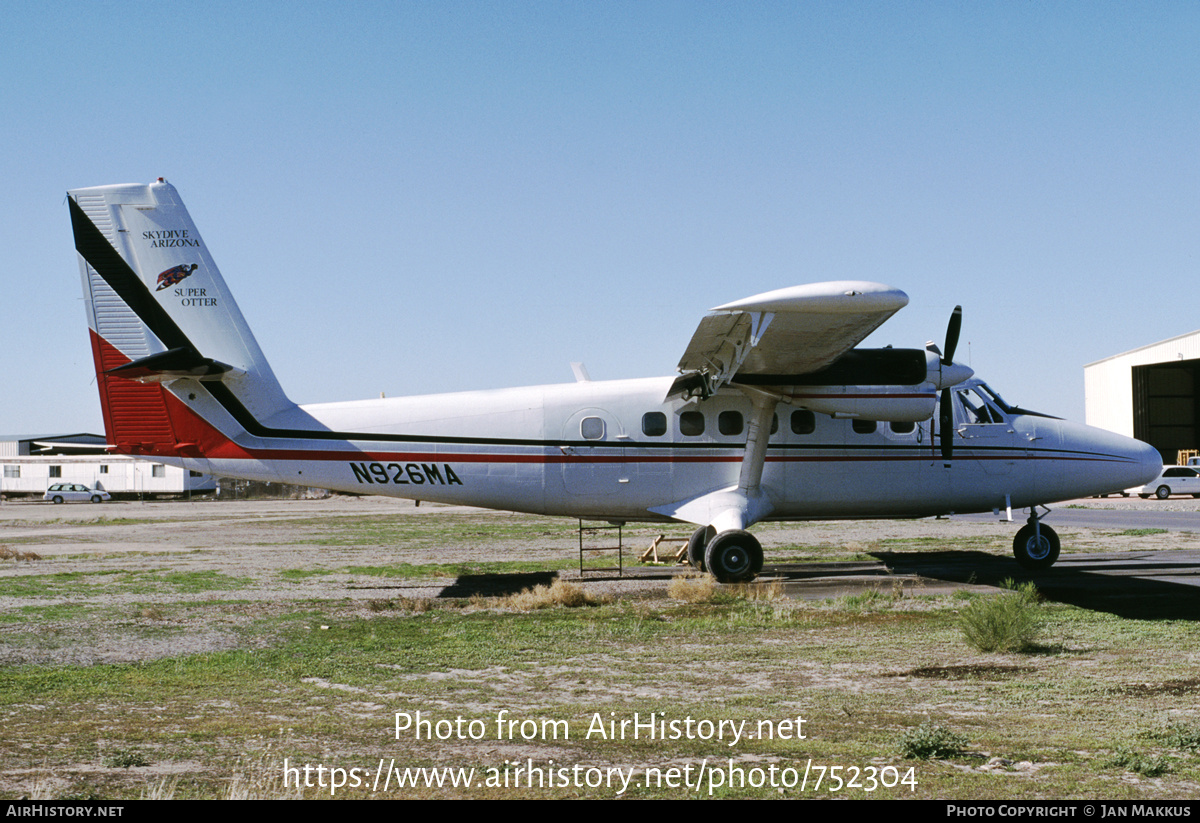 Aircraft Photo of N926MA | De Havilland Canada DHC-6-200 Twin Otter | Skydive Arizona | AirHistory.net #752304