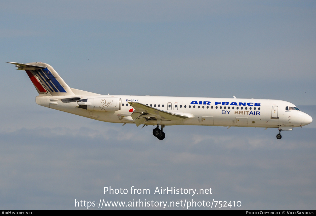 Aircraft Photo of F-GPXF | Fokker 100 (F28-0100) | Air France | AirHistory.net #752410