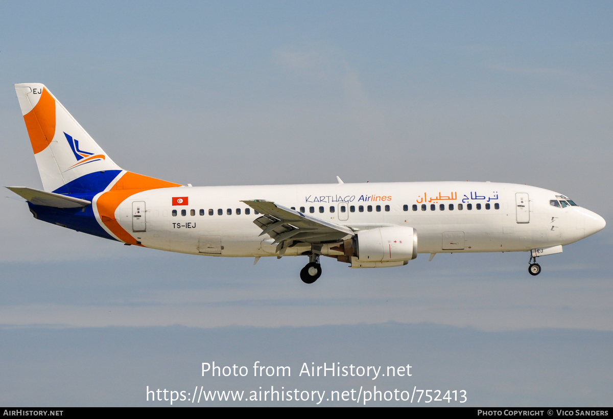 Aircraft Photo of TS-IEJ | Boeing 737-322 | Karthago Airlines | AirHistory.net #752413