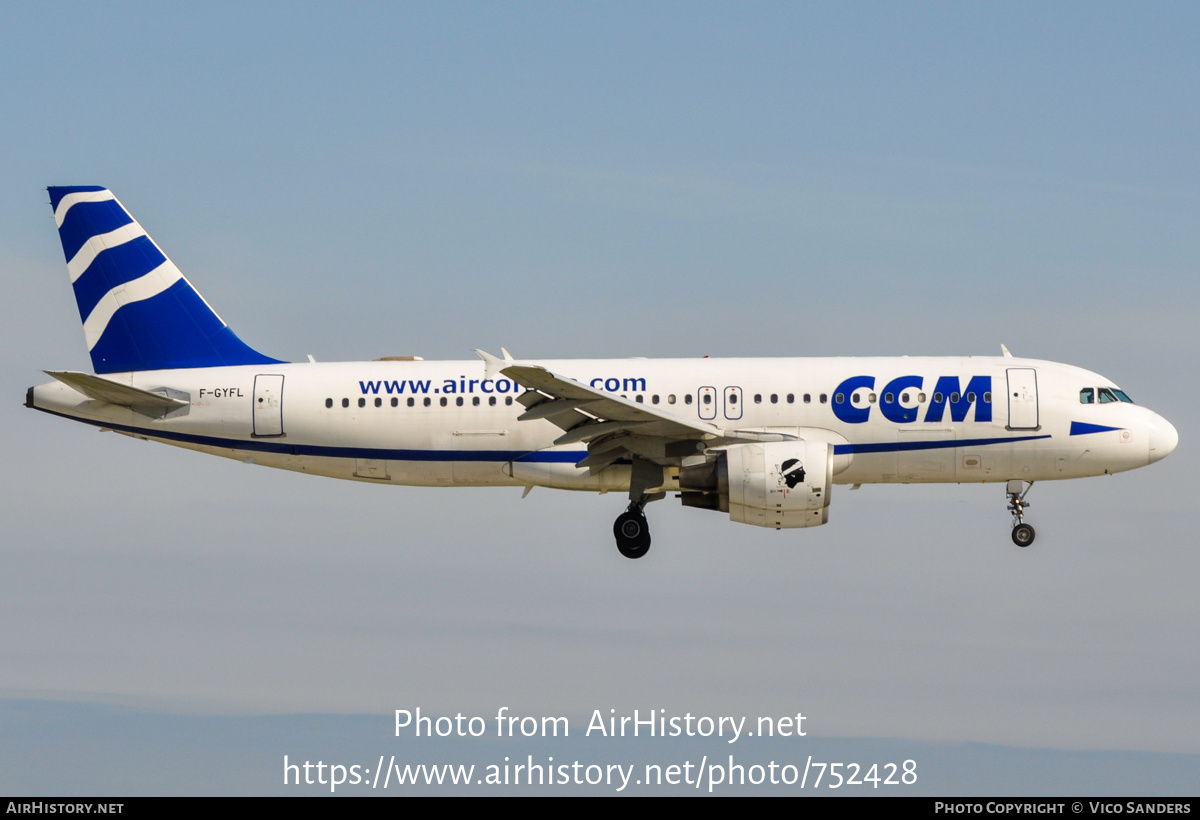 Aircraft Photo of F-GYFL | Airbus A320-214 | CCM Airlines - Compagnie Corse Méditerranée | AirHistory.net #752428