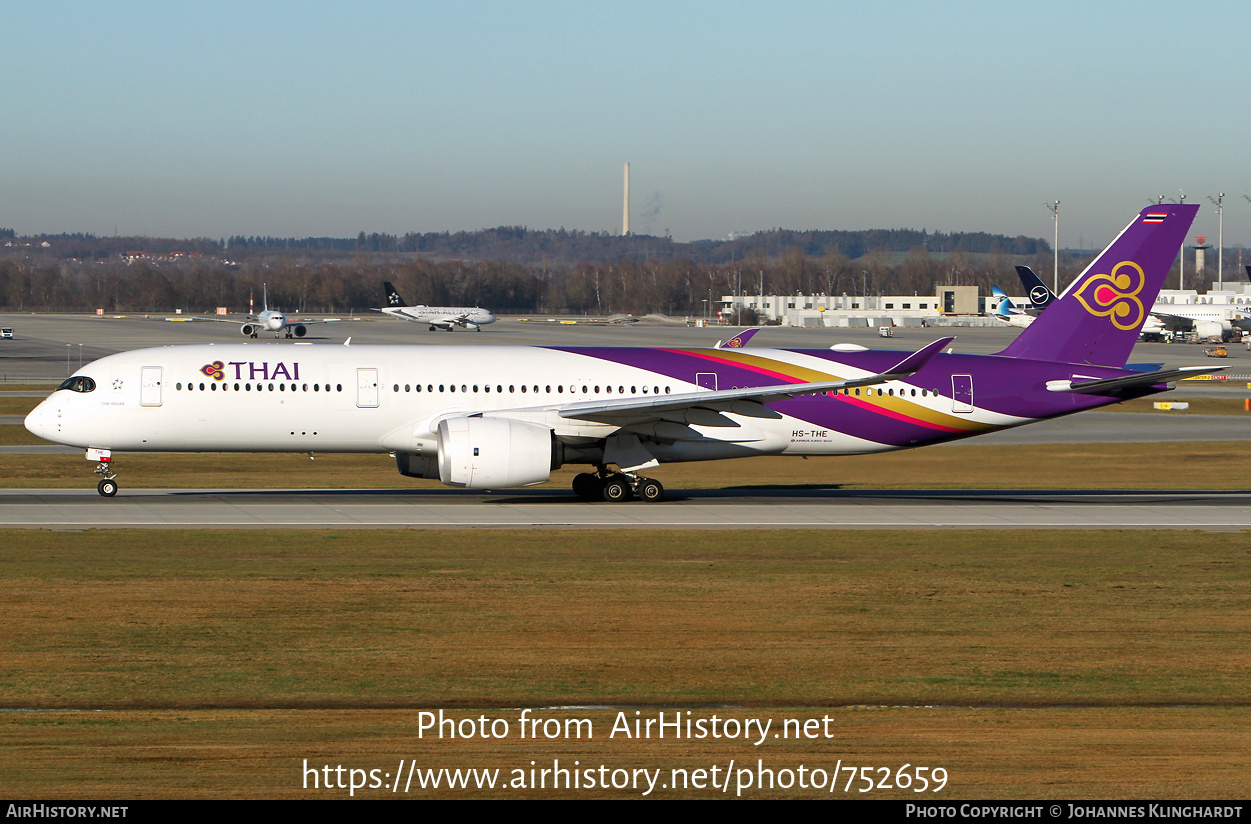 Aircraft Photo of HS-THE | Airbus A350-941 | Thai Airways International | AirHistory.net #752659