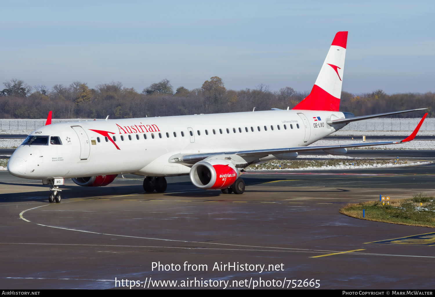 Aircraft Photo of OE-LWO | Embraer 195LR (ERJ-190-200LR) | Austrian Airlines | AirHistory.net #752665