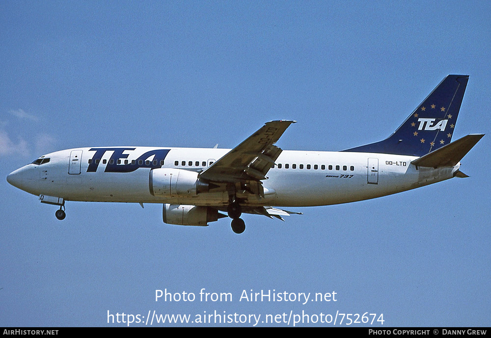 Aircraft Photo of OO-LTD | Boeing 737-3M8 | TEA - Trans European Airways | AirHistory.net #752674