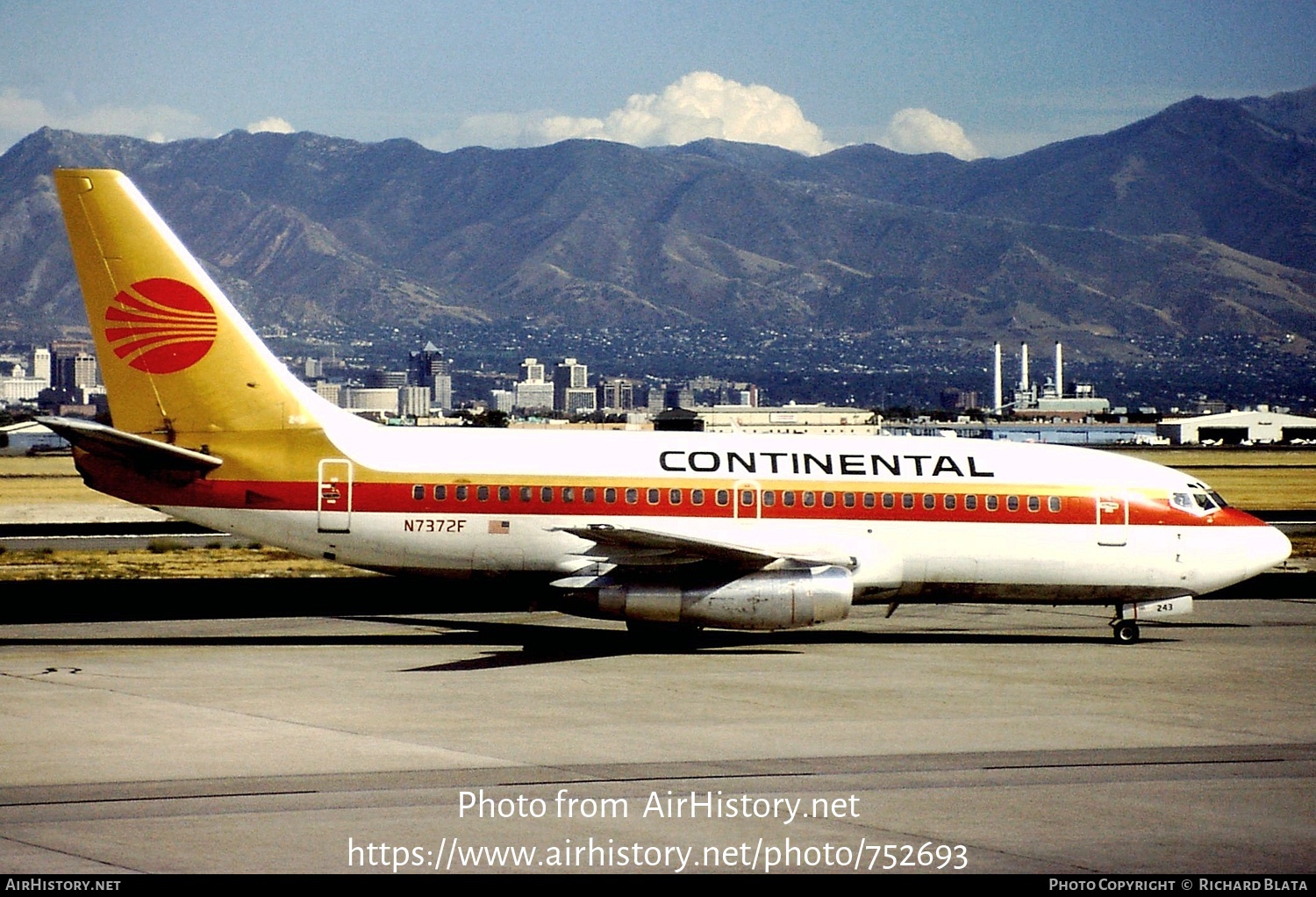 Aircraft Photo of N7372F | Boeing 737-2C0 | Continental Airlines | AirHistory.net #752693