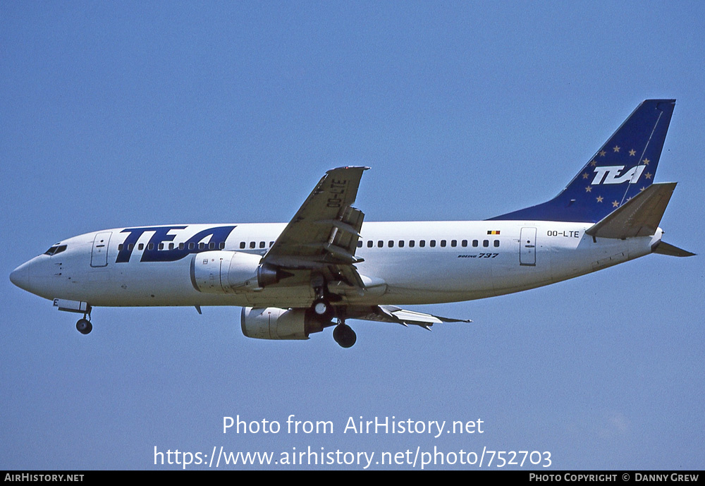 Aircraft Photo of OO-LTE | Boeing 737-3M8 | TEA - Trans European Airways | AirHistory.net #752703