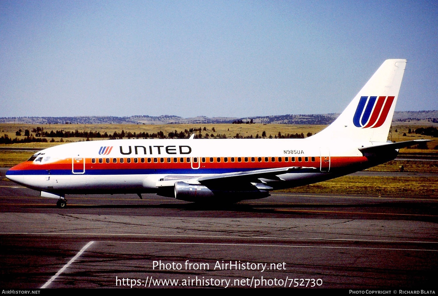 Aircraft Photo of N985UA | Boeing 737-291/Adv | United Airlines | AirHistory.net #752730