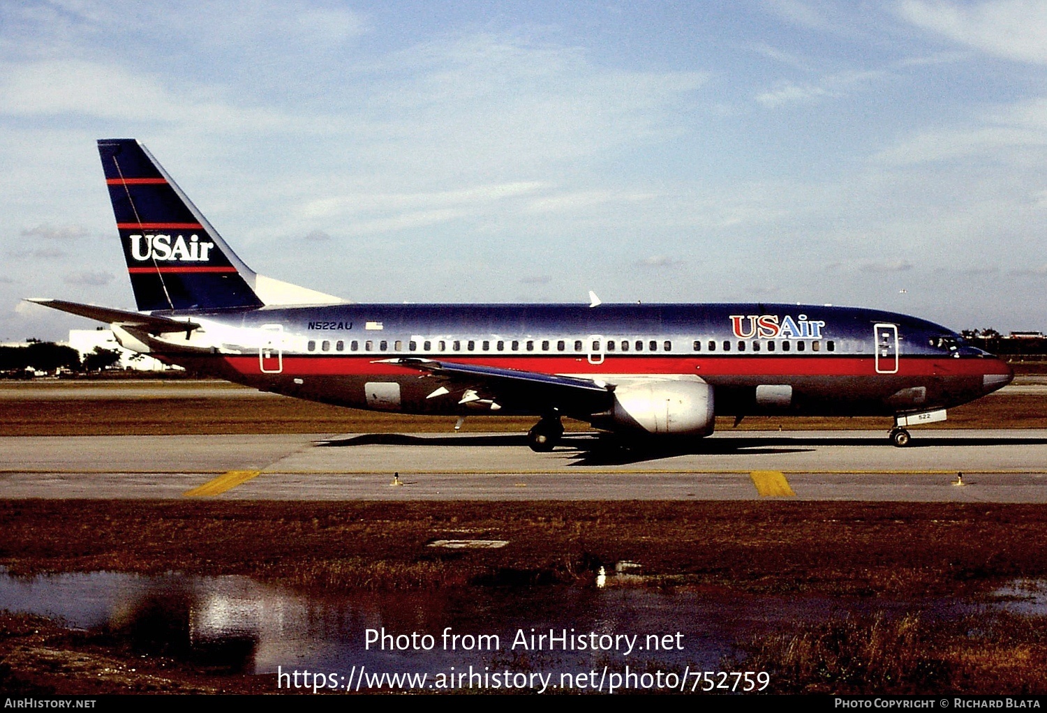 Aircraft Photo of N522AU | Boeing 737-3B7 | USAir | AirHistory.net #752759