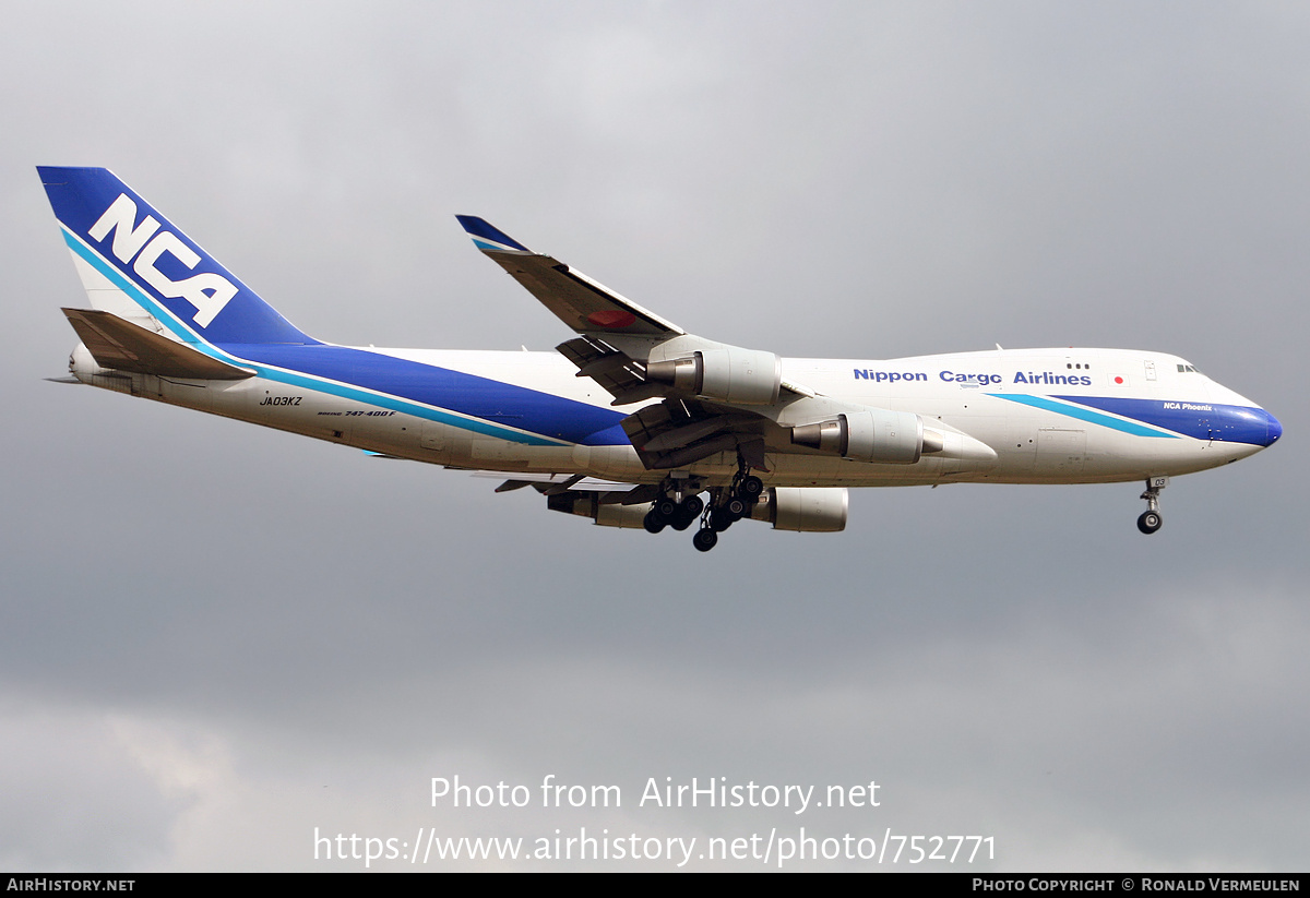 Aircraft Photo of JA03KZ | Boeing 747-481F/SCD | Nippon Cargo Airlines - NCA | AirHistory.net #752771