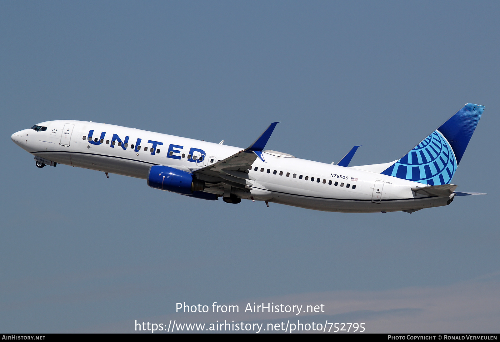 Aircraft Photo of N78509 | Boeing 737-824 | United Airlines | AirHistory.net #752795