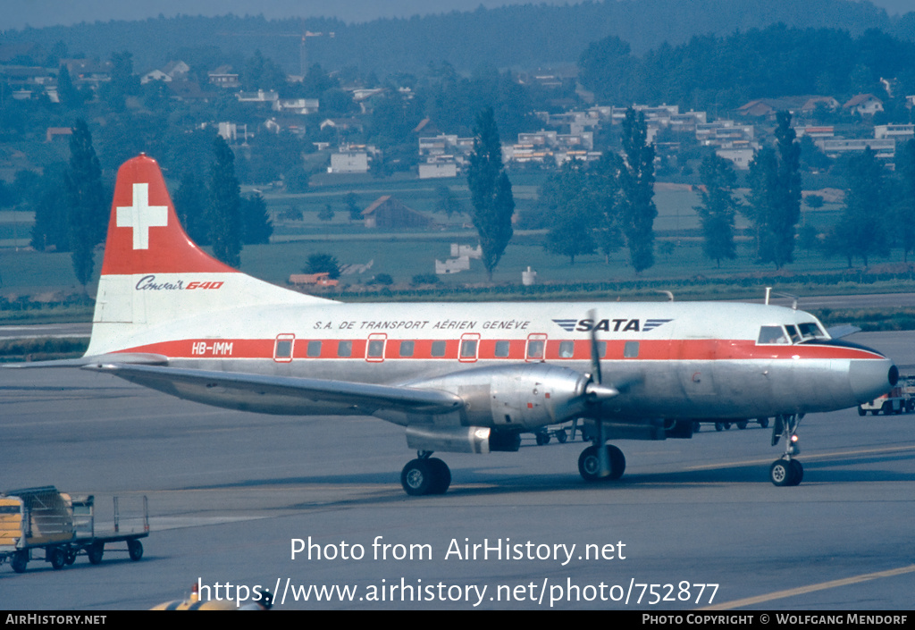 Aircraft Photo of HB-IMM | Convair 640 | SATA - SA de Transport Aérien | AirHistory.net #752877