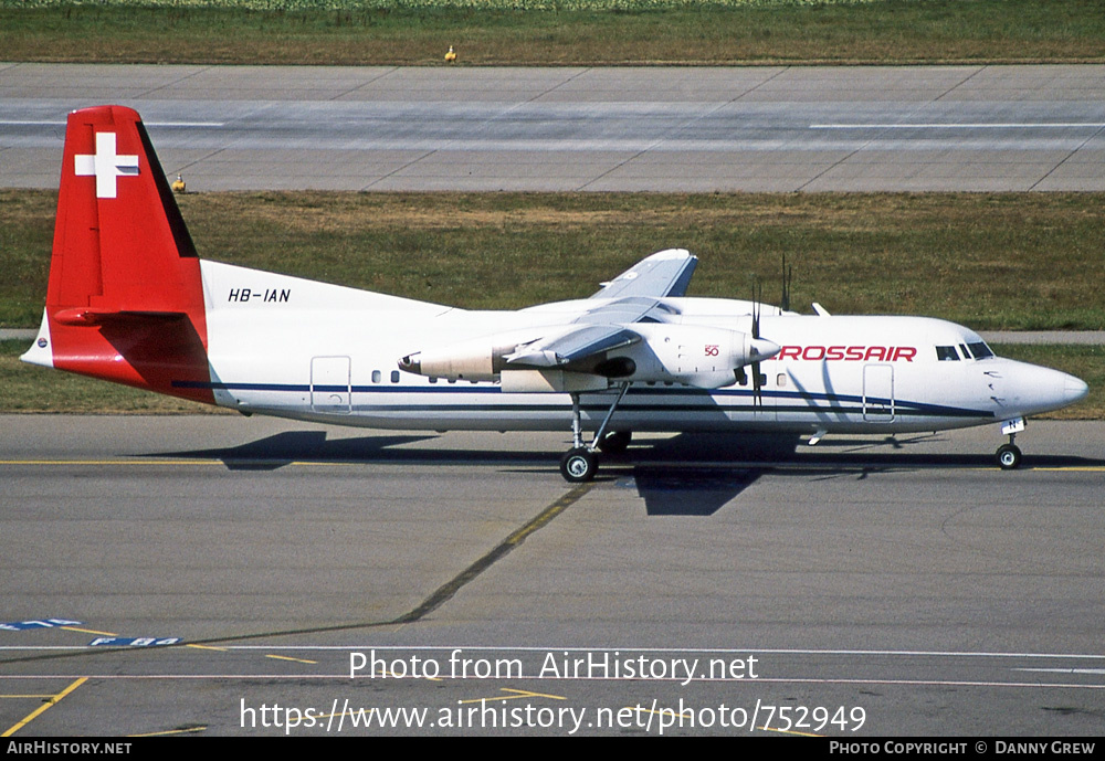 Aircraft Photo of HB-IAN | Fokker 50 | Crossair | AirHistory.net #752949