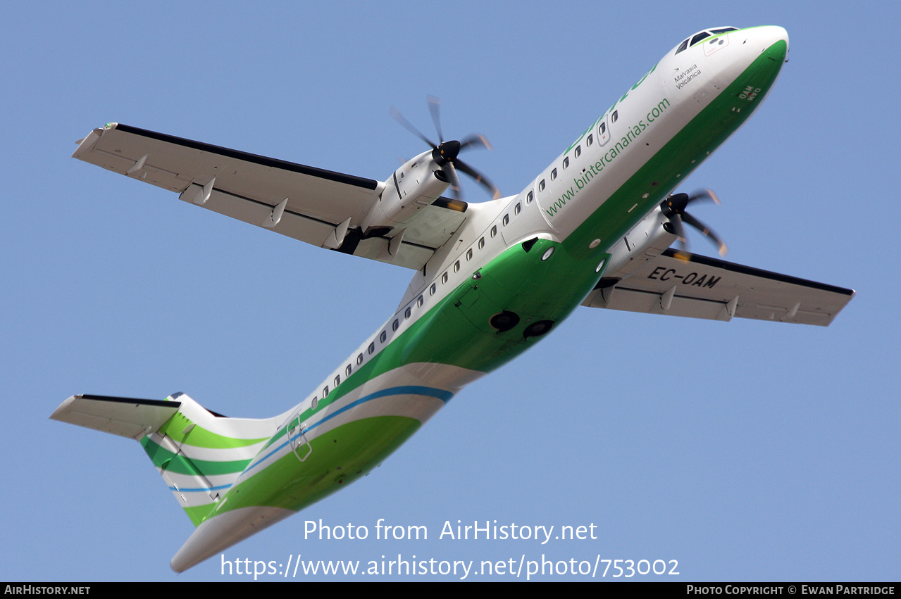 Aircraft Photo of EC-OAM | ATR ATR-72-600 (ATR-72-212A) | Binter Canarias | AirHistory.net #753002