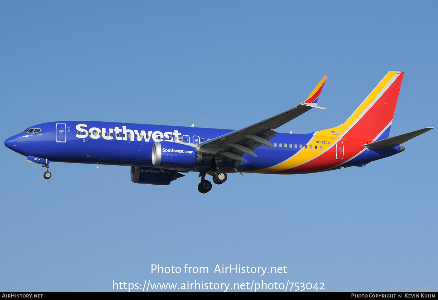 Aircraft Photo of N8927Q | Boeing 737-8 Max 8 | Southwest Airlines | AirHistory.net #753042