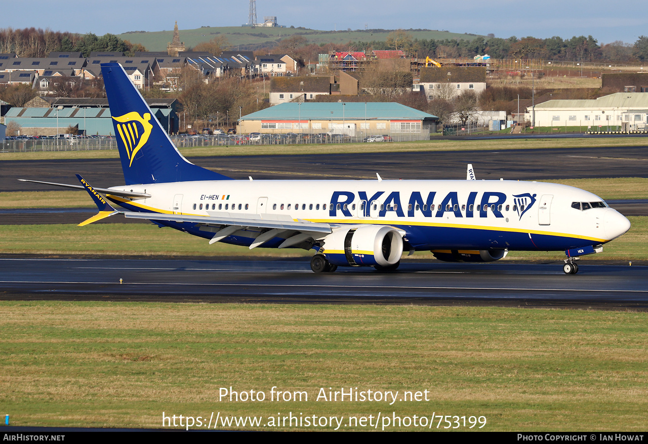 Aircraft Photo of EI-HEN | Boeing 737-8200 Max 200 | Ryanair | AirHistory.net #753199