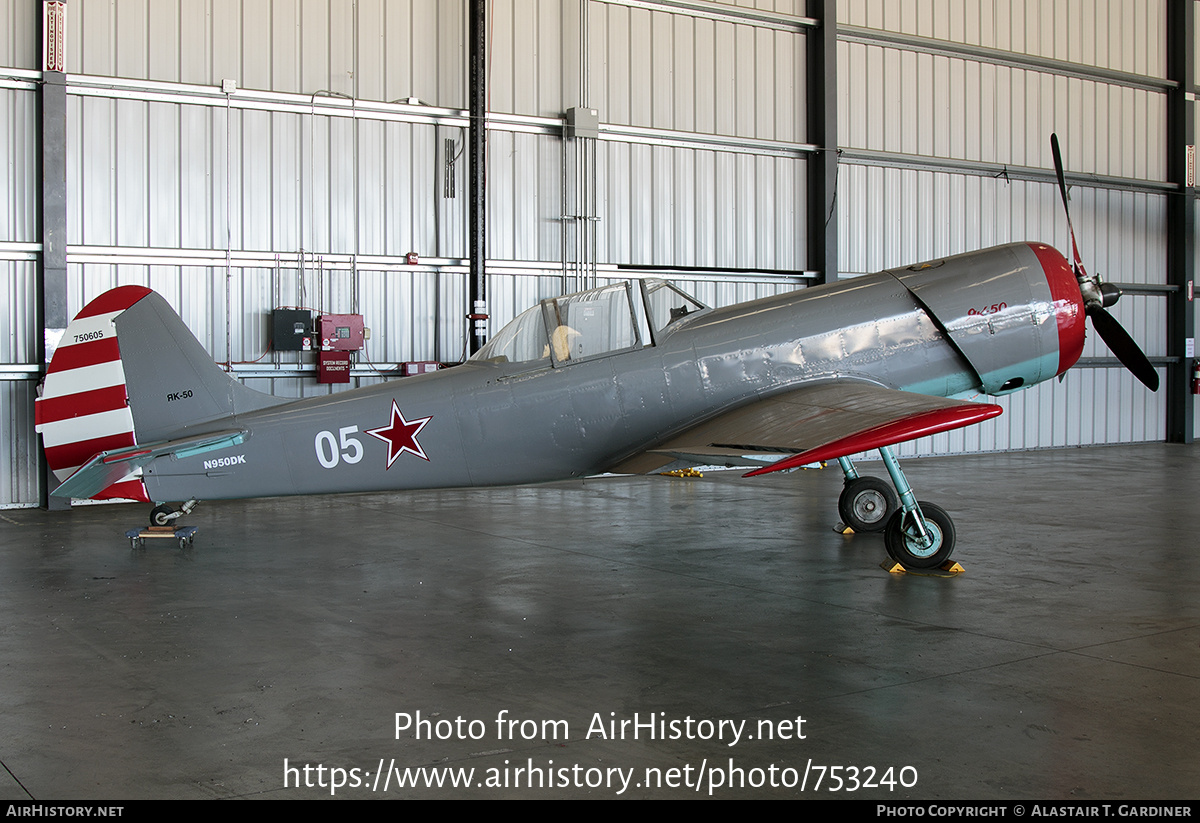 Aircraft Photo of N950DK | Yakovlev Yak-50 | Soviet Union - Air Force | AirHistory.net #753240