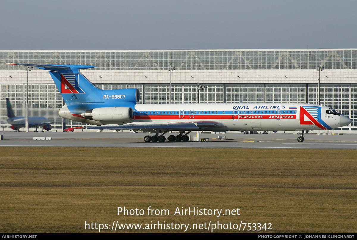 Aircraft Photo of RA-85807 | Tupolev Tu-154M | Ural Airlines | AirHistory.net #753342