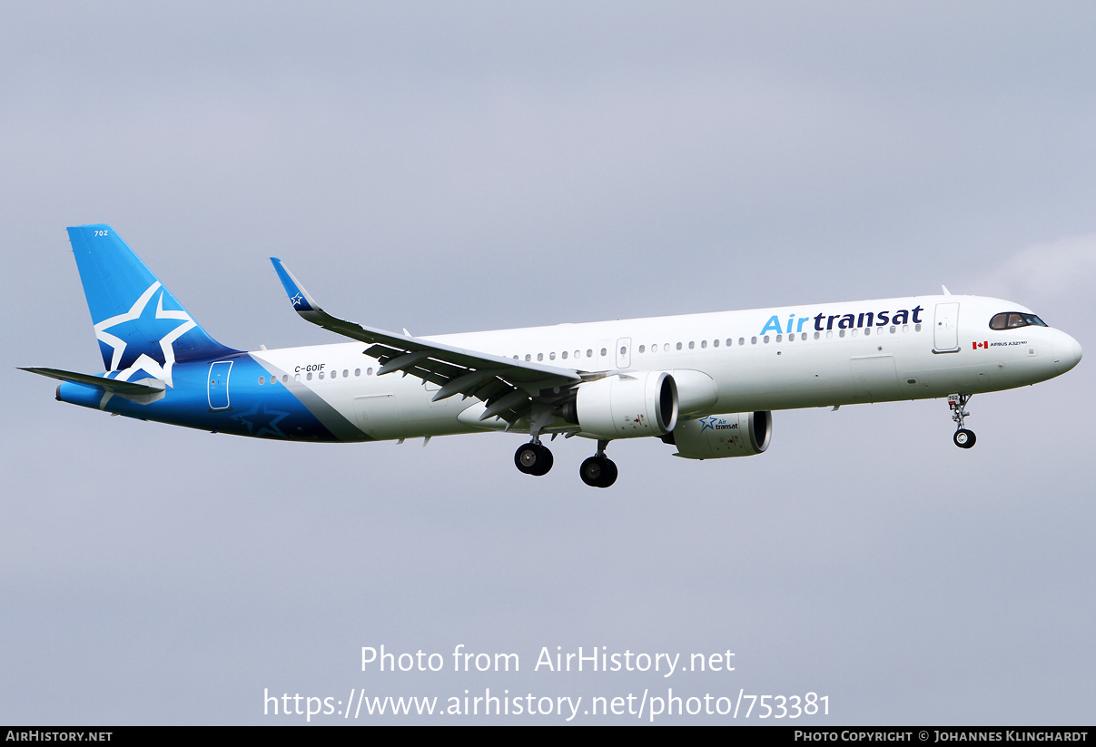 Aircraft Photo of C-GOIF | Airbus A321-271NX | Air Transat | AirHistory.net #753381