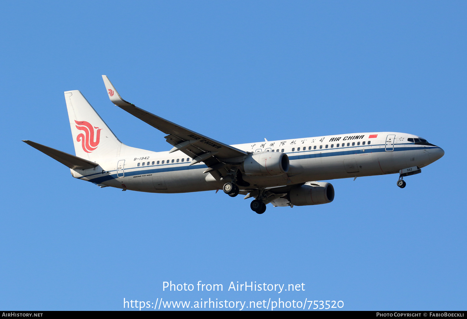 Aircraft Photo of B-1942 | Boeing 737-89L | Air China | AirHistory.net #753520