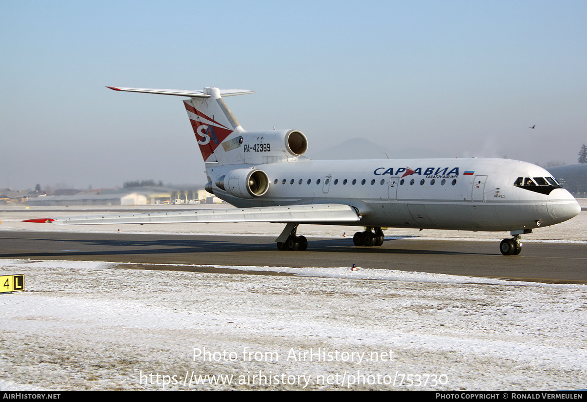 Aircraft Photo of RA-42389 | Yakovlev Yak-42D | Sar Avia - Saratov Airlines | AirHistory.net #753730