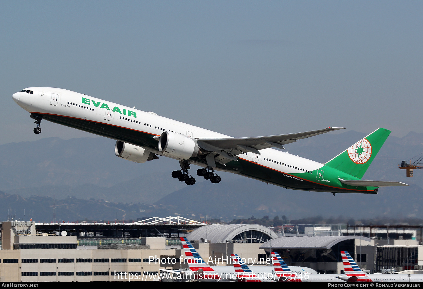 Aircraft Photo of B-16711 | Boeing 777-35E/ER | EVA Air | AirHistory.net #753746