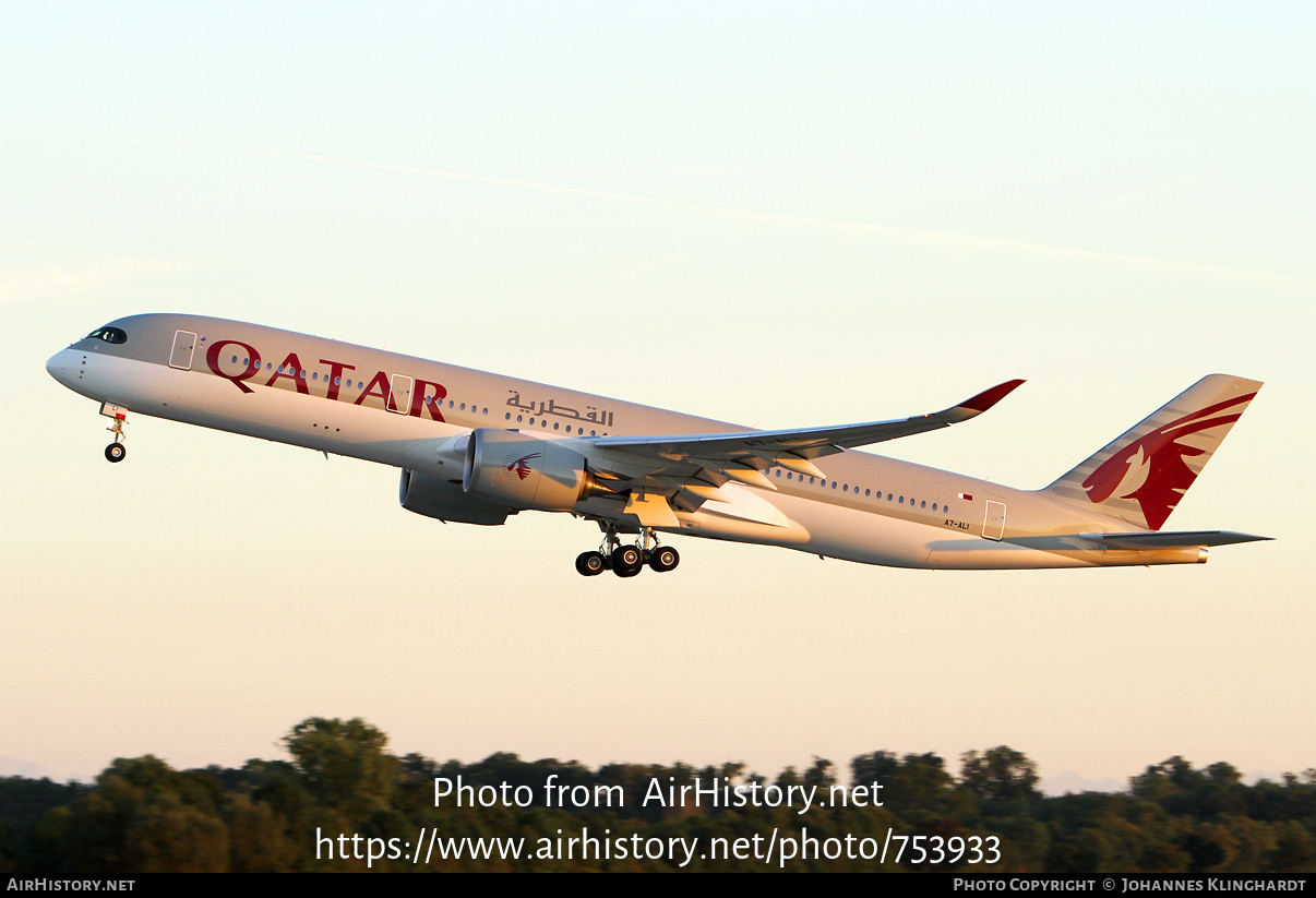 Aircraft Photo of A7-ALI | Airbus A350-941 | Qatar Airways | AirHistory.net #753933