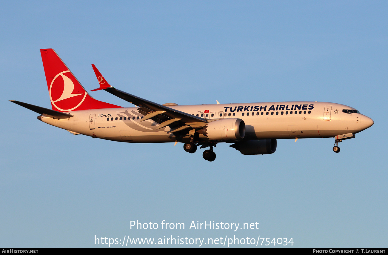 Aircraft Photo of TC-LCL | Boeing 737-8 Max 8 | Turkish Airlines | AirHistory.net #754034