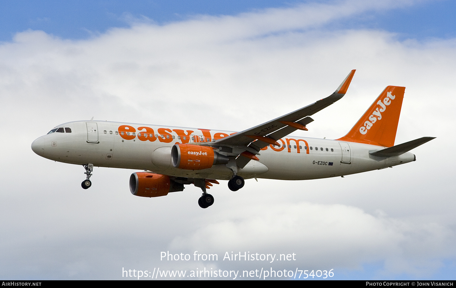 Aircraft Photo of G-EZOC | Airbus A320-214 | EasyJet | AirHistory.net #754036