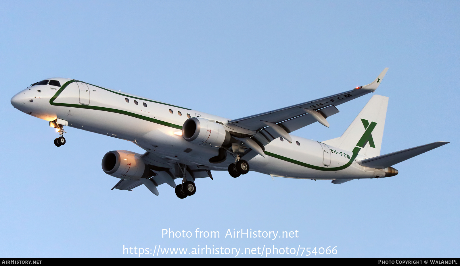 Aircraft Photo of 9H-FCM | Embraer Lineage 1000 (ERJ-190-100ECJ) | AirX Charter | AirHistory.net #754066