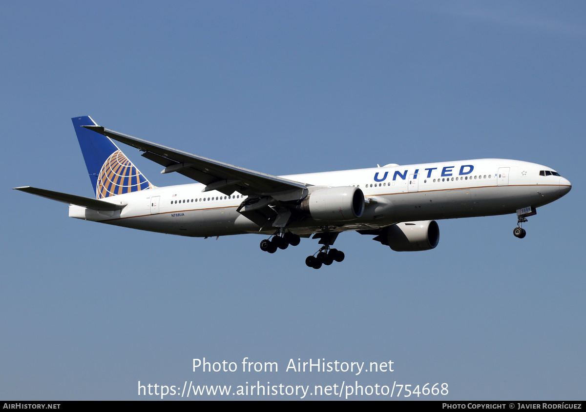 Aircraft Photo of N788UA | Boeing 777-222/ER | United Airlines | AirHistory.net #754668