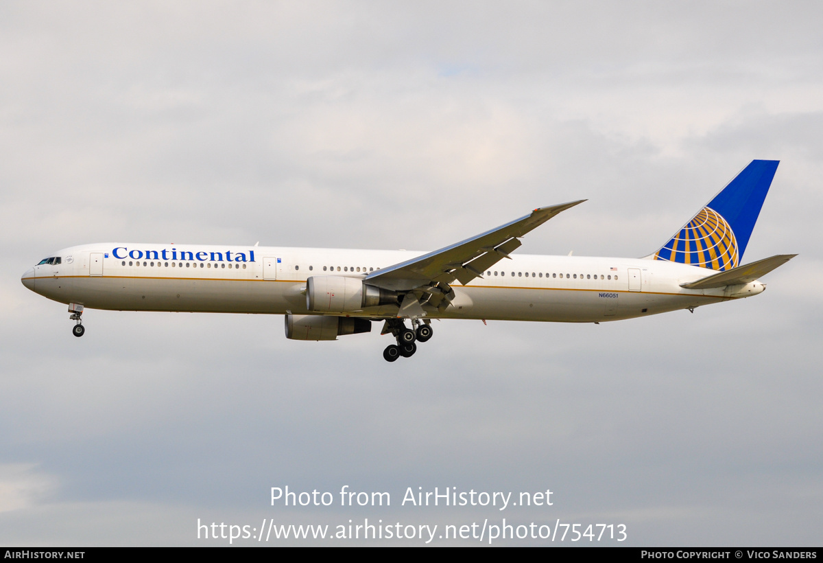 Aircraft Photo of N66051 | Boeing 767-424/ER | Continental Airlines | AirHistory.net #754713