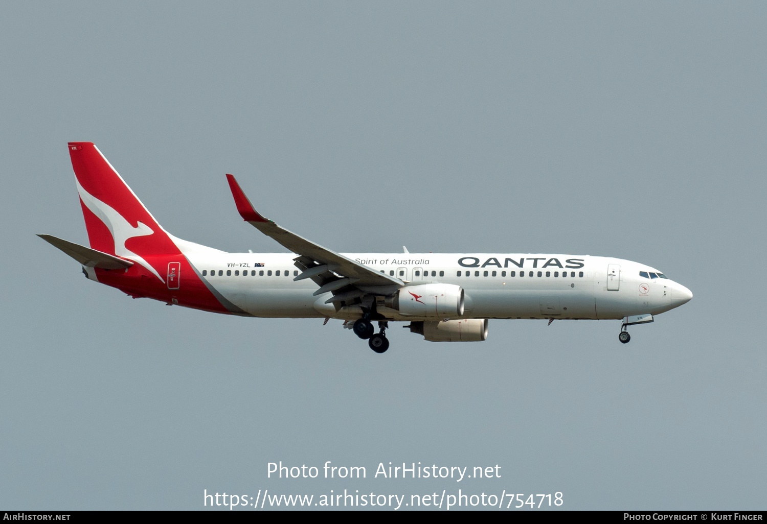 Aircraft Photo of VH-VZL | Boeing 737-838 | Qantas | AirHistory.net #754718